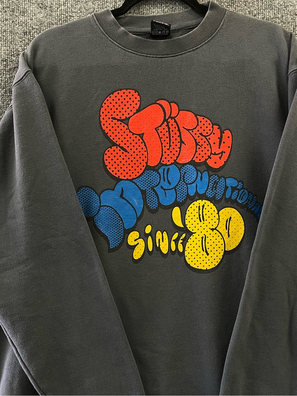 Vintage stussy graffiti big print 90s crew sweatshirt